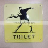 toilet curved metal tin sign