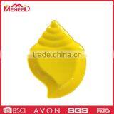 Top Quality Durable Hot Sale Cheap Family Use Solid Color Yellow Conch Shape Plate thumbnail-1