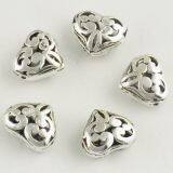 Metal Heart Shaped DIY Sterling Silver Jewelry Beads thumbnail-1