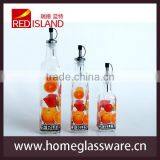 Glass Olive Oil Bottle With Decal, Vinegar Bottle, Glass Bottle thumbnail-1