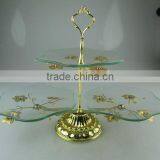 Metal & Glass Cake Stand for Weeding/party/daily Use thumbnail-1