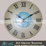 New design world map wall wooden clock