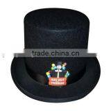 2017 New Fashion Products Custom Black Wool Felt Slash Top Hat for Sale With Ribbon Day Out Thomas Made in China thumbnail-1