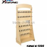 Easy assemble wood display stand supermarket display rack wood display with hooks