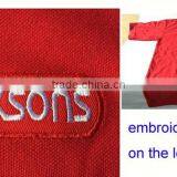 Embroidred LOGO 3pcs Transparent Front Fly Buttons 50% Polyester 50% Cotton Red T Shirt thumbnail-3
