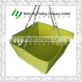 New Design Square Nonwoven Fabric Hanging Basket with Stainless Steel Chains for Garden Planting