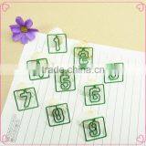 Green Phone Number Designs Metal Wire Document Paper Clips