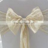 Elegant Champagne Lace Chair Sash for Wedding Decor thumbnail-2