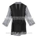 Summer Ladies Designer Black and White Stripes Coat Customized thumbnail-2