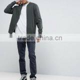 2017 Best Price High Quality New Design Durable Baseball Collar 100% Cotton Sweat Grey Casual Men Sport Jacket thumbnail-4