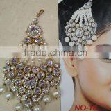 Hair Accessory JHOOMAR JHUMAR Passa TIKA CRYSTAL BEADS GOLD PLATED thumbnail-3