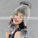 CX-C-42D Winter Cap With Earflap Knitted Real Mink Fur Cap thumbnail-2