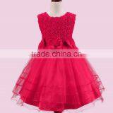MGOO New Trendy Full Rose Flower Design Kids Dress Lace Dress Design Children Clothing Girls Party Wear Wholesale thumbnail-4