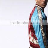 MGOO New Arrival Satin Raglan Long Sleeves Jackets Baseball Red Mens Bomber Jackets With Custom Embroidery thumbnail-4