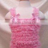 Plain Kids White Tank Petti Tops With Flower thumbnail-3