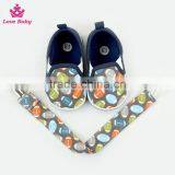 Cute Rugby Pattern Newborn Brown Color Crib Shoes Baby Shoes Matching Pacifier Clip thumbnail-3