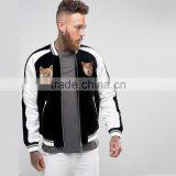 2017 Newest Arrival Black Customized Colors Size Material Men Plain Baseball Jacket thumbnail-1
