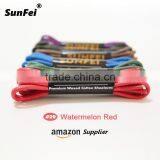 Watermelon Red Wax Waxed Cotton Shoes Laces thumbnail-1