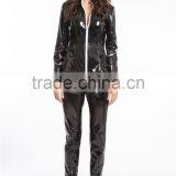 2016 Instyles Gothic Wetlook Catsuit Body Suit Black Faux Leather Zipper Jumpsuits Catwoman thumbnail-4
