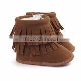 Fringed Suede Fabric Baby Warm Boots thumbnail-1