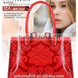 R1849H Women's Chinese Style Element Handbag Flower Pattern PU Leather Purse Handbags thumbnail-1