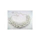 Fashion Crystal Casting Costume Jewelry Beaded Pearl Necklace for Party 20g OEM thumbnail-1