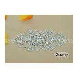 Shiny Crystal Rhinestone Embellishments , Beaded Trims For Wedding Gowns