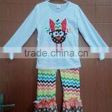 Wholesale Newborn Girl Cotton Petti Romper Valentine Gift Boutique Outfits Infant Damask Ruffle Romper thumbnail-3