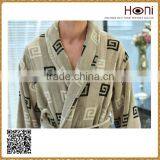 Men's Patterned Cotton Soft Bathrobe With Belt thumbnail-3