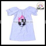 2016 Yawoo Fancy Black Short Sleeve Soccer Embroidery Patterns and Letters Latest Design Girls Top thumbnail-6