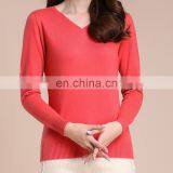 2015 New Style V-neck Cashmere Sweater With Long Sleeves