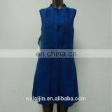 Woman's Classic Pleated Front Button Open Shirt Dress Made of Chiffon Crepe thumbnail-5