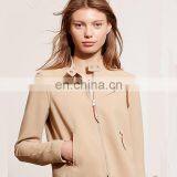 Fancy Stretch Crepe Neutral Classic Moto Jacket thumbnail-2