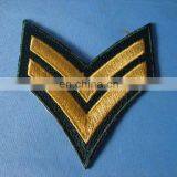 2016 Custom High Quality V Shape Armband Capitan Embroidery Patch for Clothes, no Minimum Shoulder Embroidered Badge Vel Back