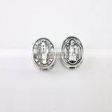 Oval Silver Finish Saint Benedict Metal Medal Catholic Rosary Beads thumbnail-1