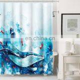 Printed Bathroom Shower Curtain, Hookless Waffle Fabric Shower Curtain for Bathroom thumbnail-3