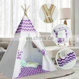 Kids Cotton Canvas Teepee Tent Children Play Tent Indoor Outdoor Toy Tent for Girls and Boys thumbnail-3