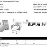 Customized Various Stainless Steel Glass Door Clamp 6-12mm Rubber Gasket With Flat Back Base thumbnail-5