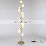 Home Standing Light Decorative Indoor Glass Ball Floor Lamp Luxury Gold Wrought Iron Floor Lamp thumbnail-2