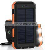 2016 High Quality IP67 Waterproof Solar Power Bank, Solar Cell Power Bank 10000mAh Quality Choice