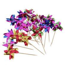 Party Supplies 100x Foil Windmill Fruit Sticks Sandwich Picks Party Table thumbnail-2