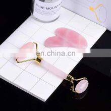 Oem Luxury Packaging 2020 Natural Skin Care Massage Facial Face Pink Quartz Jade Roller And Gua Sha thumbnail-2