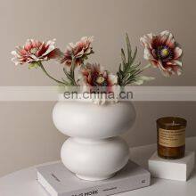 Custom Nordic Boho Vase Creative Irregular Home Decor Flower Ornaments White Porcelain Ceramic Vase Pot For Gift Set Ceramic thumbnail-3
