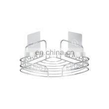 Hot Sales Adhesive Corner Shower Caddy Iron Wire Rack Bathroom Corner Shelf