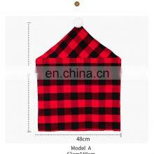 Red Black Plaid Christmas Chair Cover 2022 Santa Xmas Party Decoration for Home Hotel Table Ornament thumbnail-3