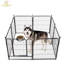 Heavy duty black metal wire 8 panels pet exercise pen with door,warehouse square silver tube heavy duty dog enclosure pen