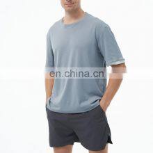 Wholesale Blank Cotton Outdoor Activewear Casual Fitness Sports T Shirt Custom Logo Breathable Workout Quick Dry Gym Top For Men thumbnail-4