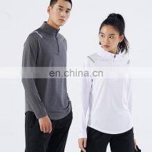 Men's 1/4 Zip Mock Neck Pullover Long Sleeve Shirt Unisex Quick Dry Running Gym Top Fitness Whorkout Athletic Training T-Shirt thumbnail-3