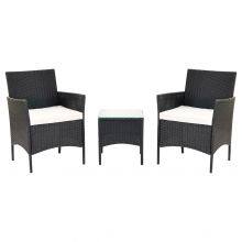 Modern Design 3-Piece Outdoor PE Rattan Garden Coffee Set Factory Direct Delivery Courtyard Portable Garden Sofa Set thumbnail-2