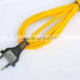 VDE 2 Pin Plug Textile Power Cable Power Cord for European